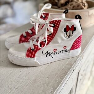 Disney Minnie Mouse Girls High Top Sneakers (Size 4)